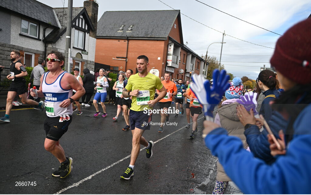 29 October 2023; David Reid from Carlow during the 2023 Irish Life Dublin Marathon. Thousands of runners took to the Fitzwilliam Square start line, to participate in the 42nd running of the Dublin Marathon. Photo by Ramsey Cardy/Sportsfile