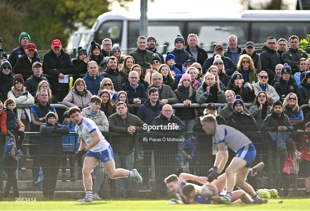 5 November 2023; Spectators during the AIB Leinster GAA Football Senior Club Championship quarter-final match between Naas and Summerhill at Manguard Park in Kildare. Photo by Piaras Ó Mídheach/Sportsfile