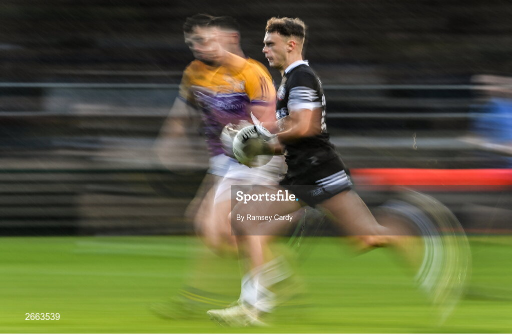 5 November 2023; Shealan Johnston of Kilcoo during the AIB Ulster GAA Football Senior Club Championship round 1 match between Derrygonnelly Harps of Fermanagh and Kilcoo of Down at Brewster Park in Enniskillen, Fermanagh. Photo by Ramsey Cardy/Sportsfile