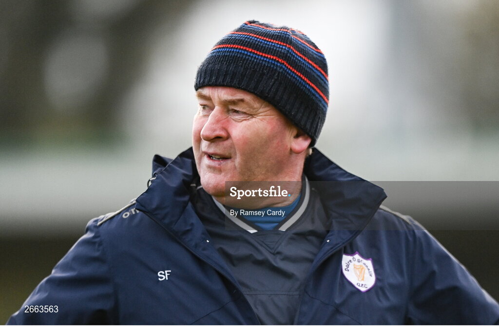 5 November 2023; Derrygonnelly Harps manager Sean Flanagan before the AIB Ulster GAA Football Senior Club Championship round 1 match between Derrygonnelly Harps of Fermanagh and Kilcoo of Down at Brewster Park in Enniskillen, Fermanagh. Photo by Ramsey Cardy/Sportsfile