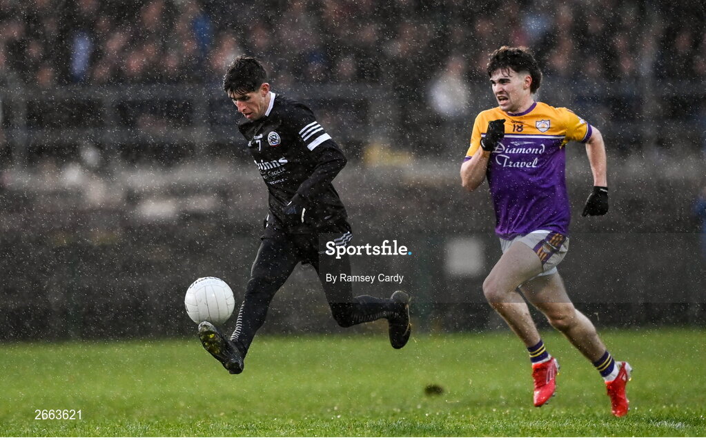 5 November 2023; Eugene Branagan of Kilcoo during the AIB Ulster GAA Football Senior Club Championship round 1 match between Derrygonnelly Harps of Fermanagh and Kilcoo of Down at Brewster Park in Enniskillen, Fermanagh. Photo by Ramsey Cardy/Sportsfile