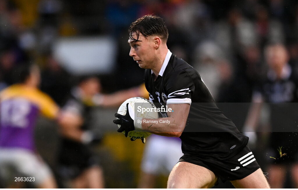 5 November 2023; Ceilum Doherty of Kilcoo during the AIB Ulster GAA Football Senior Club Championship round 1 match between Derrygonnelly Harps of Fermanagh and Kilcoo of Down at Brewster Park in Enniskillen, Fermanagh. Photo by Ramsey Cardy/Sportsfile