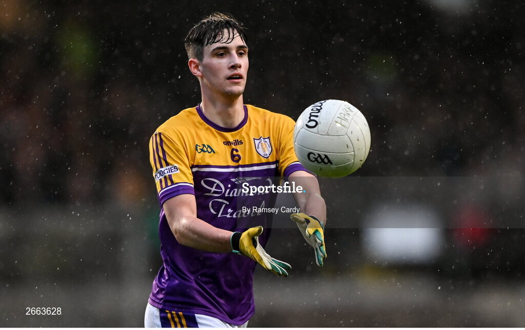 5 November 2023; Rian McGovern of Derrygonnelly Harps during the AIB Ulster GAA Football Senior Club Championship round 1 match between Derrygonnelly Harps of Fermanagh and Kilcoo of Down at Brewster Park in Enniskillen, Fermanagh. Photo by Ramsey Cardy/Sportsfile