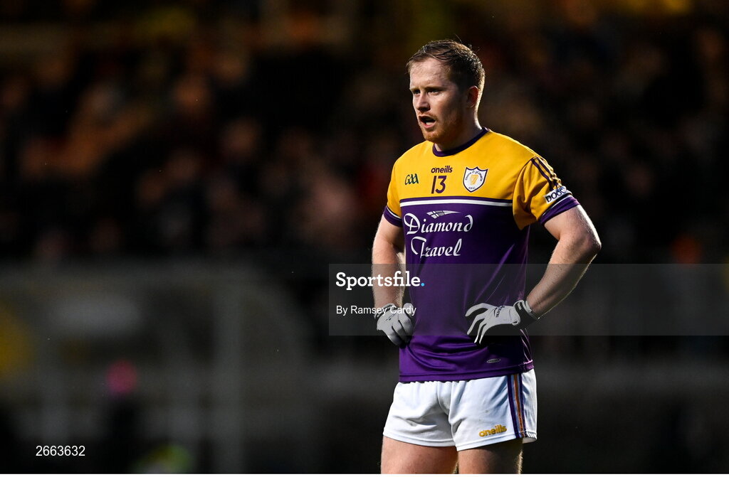 5 November 2023; Leigh Jones of Derrygonnelly Harps during the AIB Ulster GAA Football Senior Club Championship round 1 match between Derrygonnelly Harps of Fermanagh and Kilcoo of Down at Brewster Park in Enniskillen, Fermanagh. Photo by Ramsey Cardy/Sportsfile