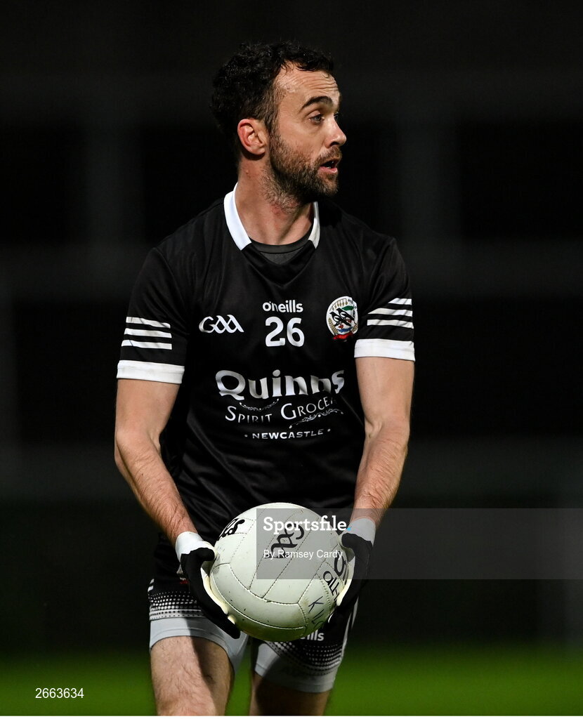 5 November 2023; Conor Laverty of Kilcoo during the AIB Ulster GAA Football Senior Club Championship round 1 match between Derrygonnelly Harps of Fermanagh and Kilcoo of Down at Brewster Park in Enniskillen, Fermanagh. Photo by Ramsey Cardy/Sportsfile
