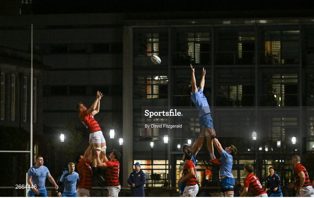 7 November 2023; A general view of a training game between Leinster and Dublin University Football Club during a Leinster rugby open training session at Dublin University Football Club in Trinity College, Dublin. Photo by David Fitzgerald/Sportsfile