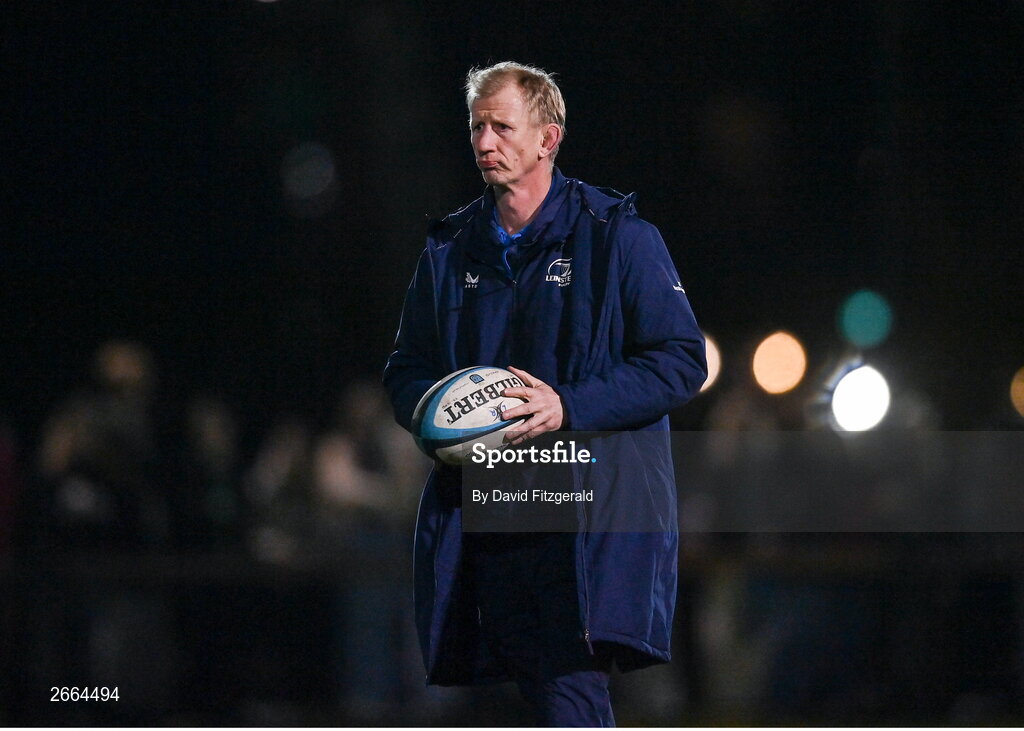 7 November 2023; Head coach Leo Cullen during a Leinster rugby open training session at Dublin University Football Club in Trinity College, Dublin. Photo by David Fitzgerald/Sportsfile