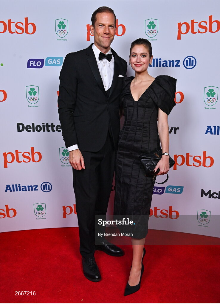 11 November 2023; Allianz Ireland chief executive Phillip Gronemeyer, left, and Anna Gronemeyer in attendance at the Team Ireland Olympic Ball at the Mansion House in Dublin. The event was a joint celebration of the brilliant performances of Team Ireland athletes at the European Games this summer, as well as the announcement of the winners of the Olympic Federation of Ireland Annual Awards. The event was attended by the Minister for Tourism, Culture, Arts, Gaeltacht, Sport and Media, Catherine Martin TD, Minister of State for Sport and Physical Education, Thomas Byrne TD, Olympic medallists, European Games athletes, Team Ireland Sponsors and Partners, Sport Ireland and the wider Olympic family. Photo by Brendan Moran/Sportsfile