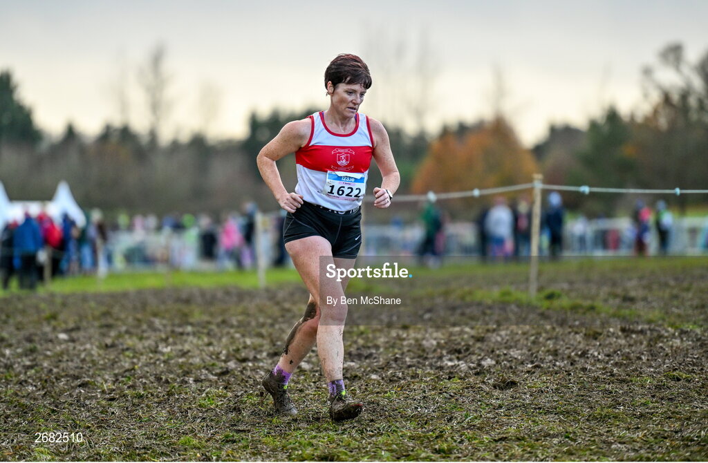 19 November 2023; Aoife Ó Cuill of St Coca's AC, Kildare, competing in the Womens U23 9000m during the 123.ie National Senior & Even Age Cross Country Championships at Gowran Demesne in Kilkenny. Photo by Ben McShane/Sportsfile