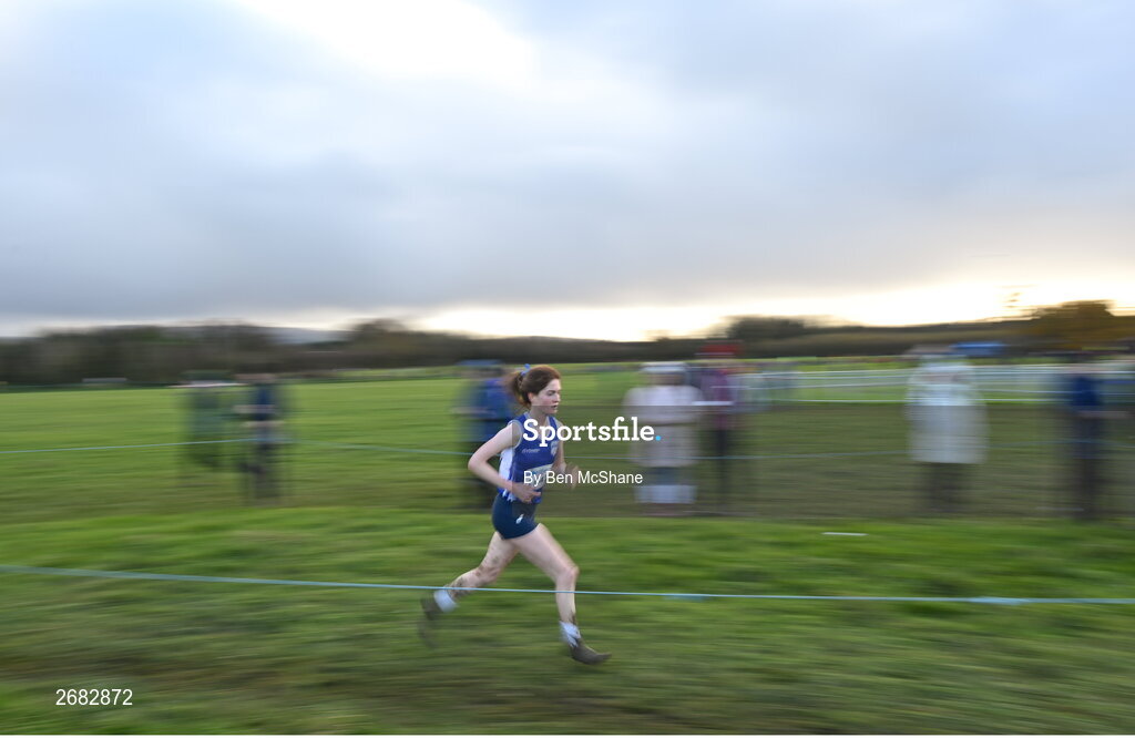 19 November 2023; Avril Deegan of Dublin City Harriers AC, Dublin, competing in the Womens Senior 9000m during the 123.ie National Senior & Even Age Cross Country Championships at Gowran Demesne in Kilkenny. Photo by Ben McShane/Sportsfile