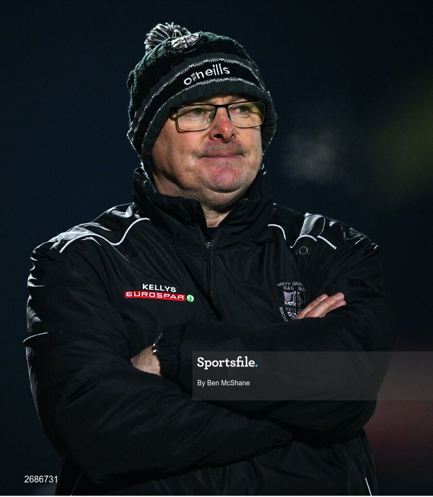 25 November 2023; Glen manager Malachy O'Rourke during the AIB Ulster GAA Football Senior Club Championship semi-final match between Glen, Derry, and Naomh Conaill, Donegal, at Healy Park in Omagh, Tyrone. Photo by Ben McShane/Sportsfile