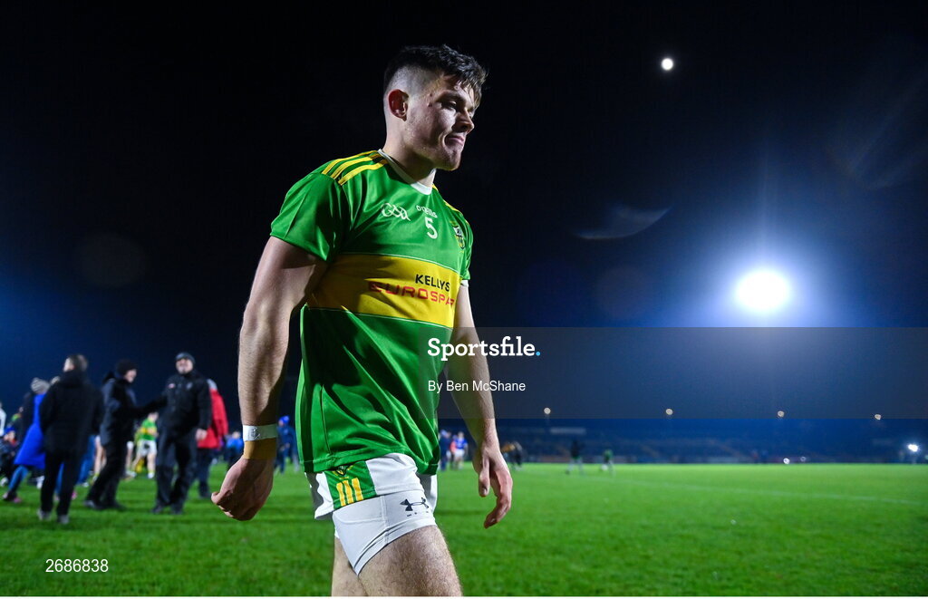 25 November 2023; Eunan Mulholland of Glen after the AIB Ulster GAA Football Senior Club Championship semi-final match between Glen, Derry, and Naomh Conaill, Donegal, at Healy Park in Omagh, Tyrone. Photo by Ben McShane/Sportsfile