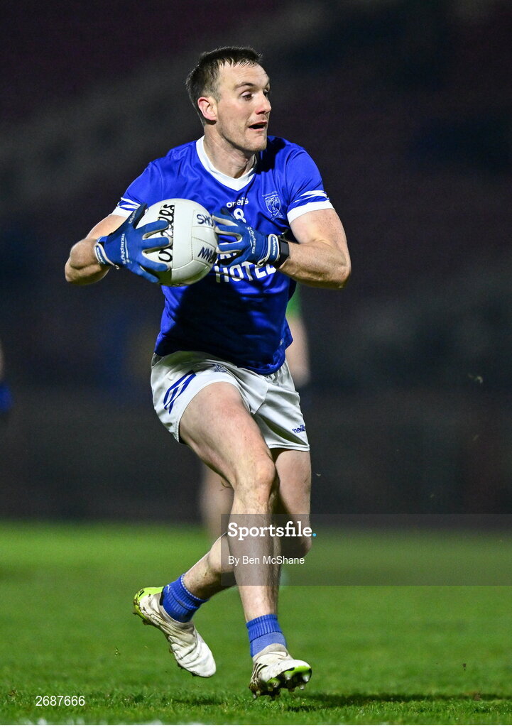 25 November 2023; Leo McLoone of Naomh Conaill during the AIB Ulster GAA Football Senior Club Championship semi-final match between Glen, Derry, and Naomh Conaill, Donegal, at Healy Park in Omagh, Tyrone. Photo by Ben McShane/Sportsfile