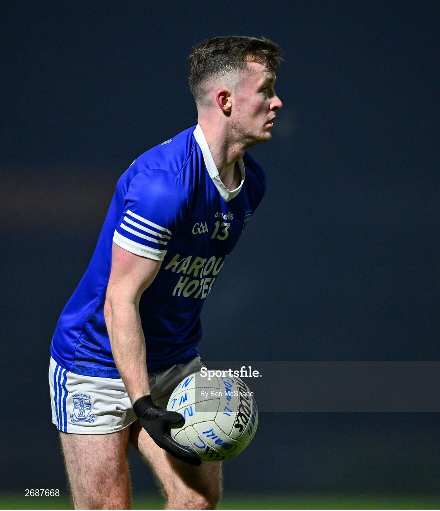 25 November 2023; Jeaic Mac Ceallbhuí of Naomh Conaill during the AIB Ulster GAA Football Senior Club Championship semi-final match between Glen, Derry, and Naomh Conaill, Donegal, at Healy Park in Omagh, Tyrone. Photo by Ben McShane/Sportsfile