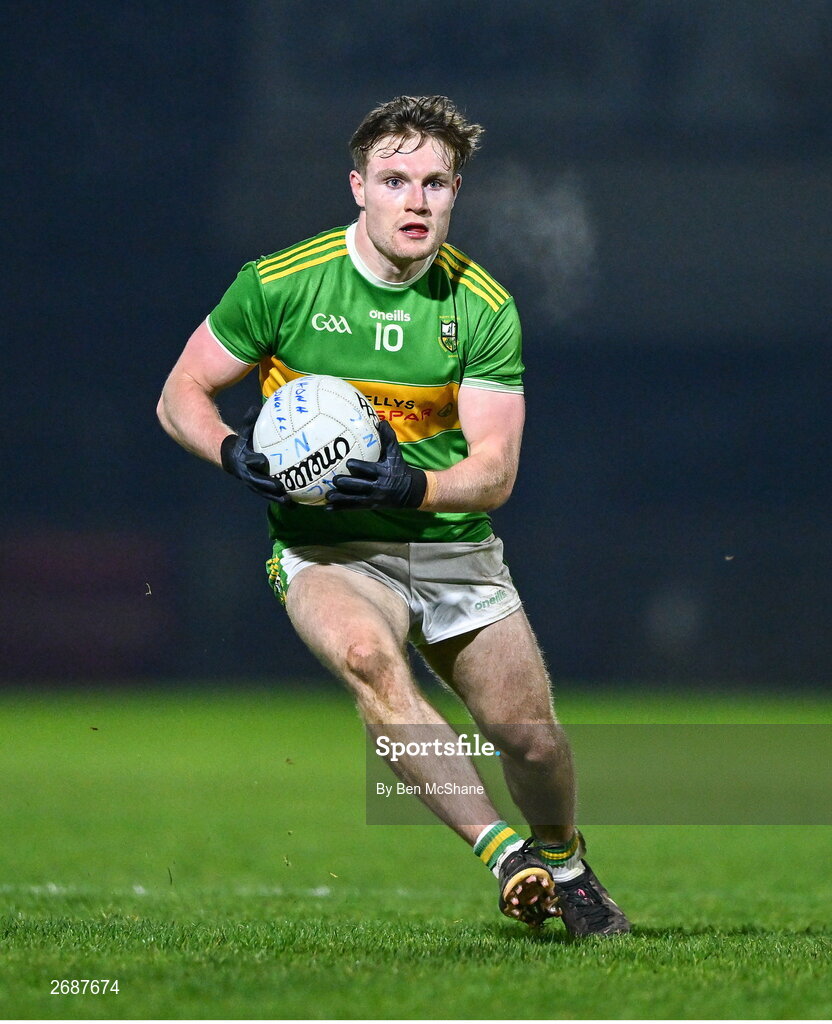 25 November 2023; Ethan Doherty of Glen during the AIB Ulster GAA Football Senior Club Championship semi-final match between Glen, Derry, and Naomh Conaill, Donegal, at Healy Park in Omagh, Tyrone. Photo by Ben McShane/Sportsfile