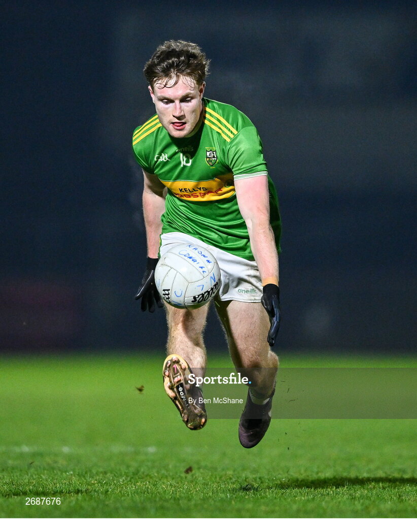 25 November 2023; Ethan Doherty of Glen during the AIB Ulster GAA Football Senior Club Championship semi-final match between Glen, Derry, and Naomh Conaill, Donegal, at Healy Park in Omagh, Tyrone. Photo by Ben McShane/Sportsfile
