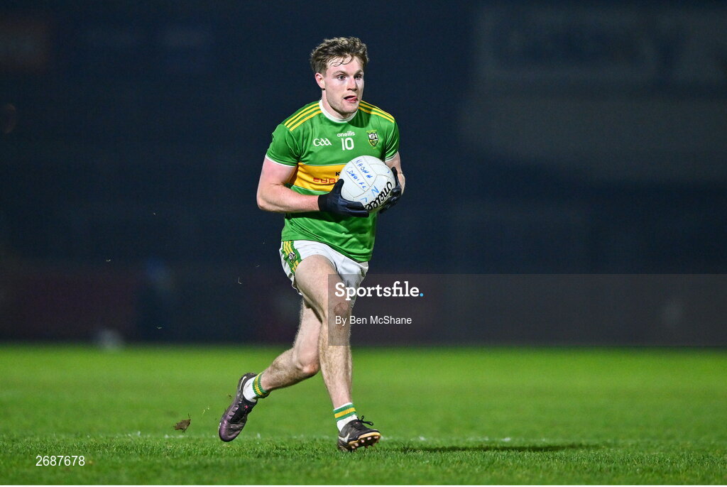 25 November 2023; Ethan Doherty of Glen during the AIB Ulster GAA Football Senior Club Championship semi-final match between Glen, Derry, and Naomh Conaill, Donegal, at Healy Park in Omagh, Tyrone. Photo by Ben McShane/Sportsfile