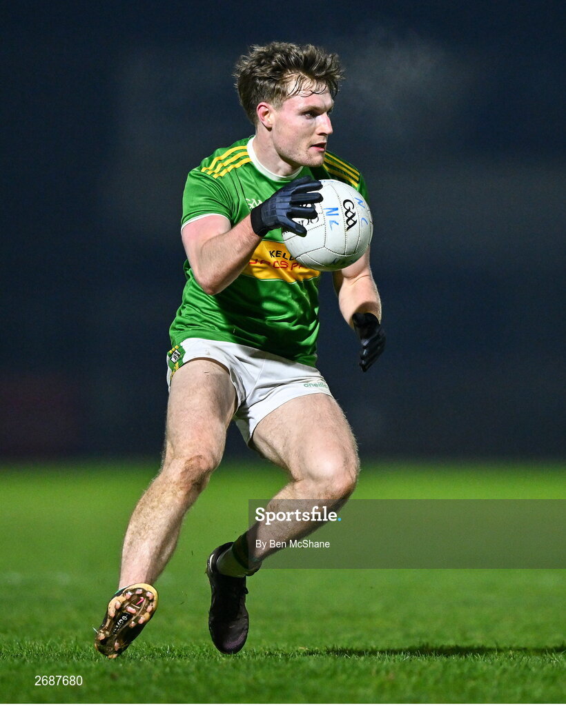 25 November 2023; Ethan Doherty of Glen during the AIB Ulster GAA Football Senior Club Championship semi-final match between Glen, Derry, and Naomh Conaill, Donegal, at Healy Park in Omagh, Tyrone. Photo by Ben McShane/Sportsfile