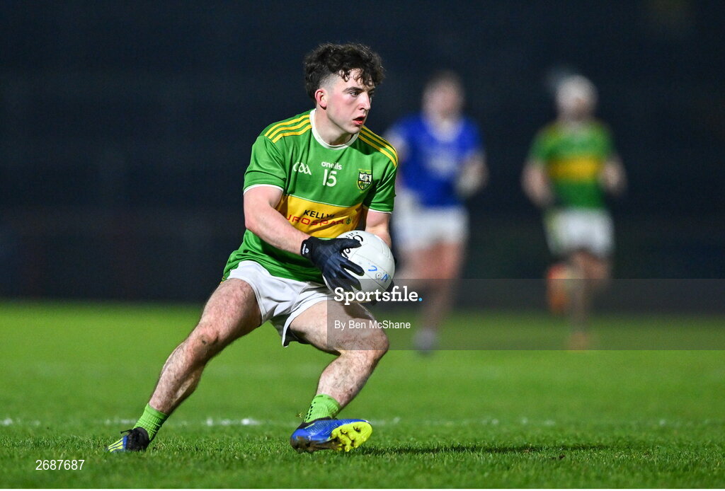 25 November 2023; Conleth McGuckian of Glen during the AIB Ulster GAA Football Senior Club Championship semi-final match between Glen, Derry, and Naomh Conaill, Donegal, at Healy Park in Omagh, Tyrone. Photo by Ben McShane/Sportsfile