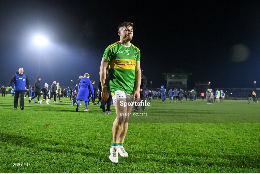 25 November 2023; Eunan Mulholland of Glen after the AIB Ulster GAA Football Senior Club Championship semi-final match between Glen, Derry, and Naomh Conaill, Donegal, at Healy Park in Omagh, Tyrone. Photo by Ben McShane/Sportsfile