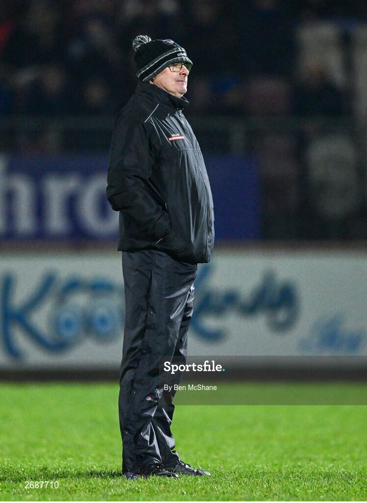 25 November 2023; Glen manager Malachy O'Rourke before the AIB Ulster GAA Football Senior Club Championship semi-final match between Glen, Derry, and Naomh Conaill, Donegal, at Healy Park in Omagh, Tyrone. Photo by Ben McShane/Sportsfile