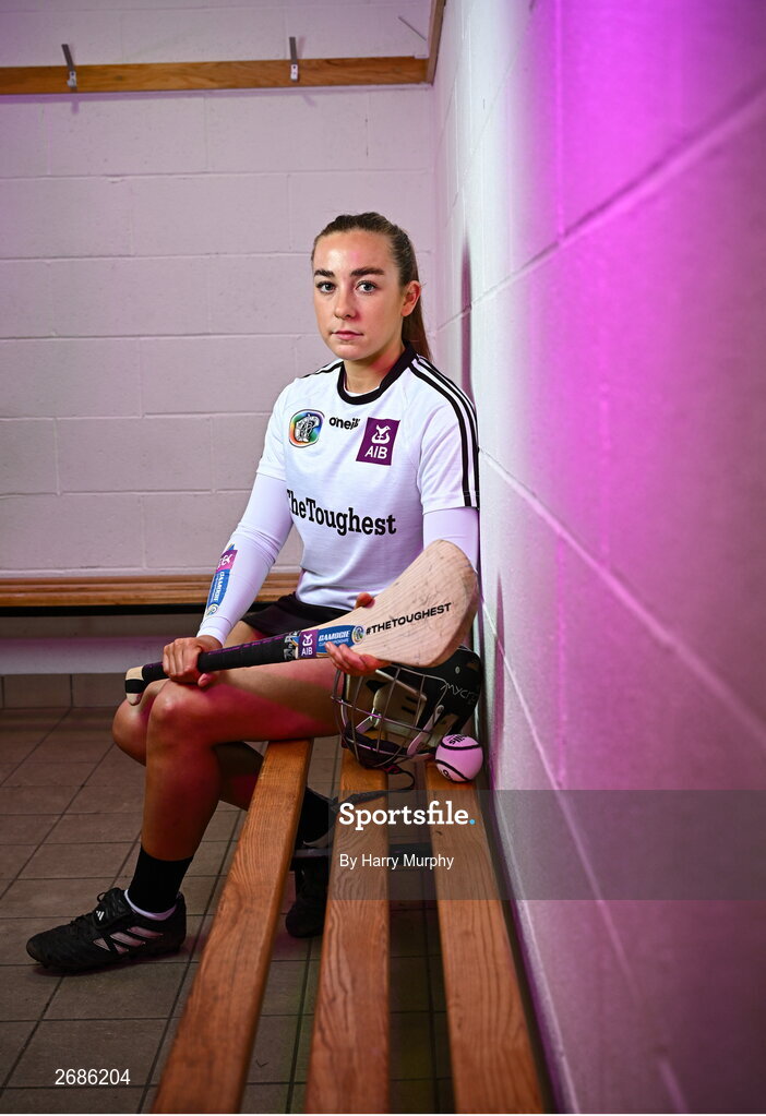28 November 2023; AIB ambassador, camogie star, Ciara Phelan of Dicksboro, Kilkenny, pictured ahead of this weekend’s AIB Camogie All-Ireland Club Championship semi-finals and for the release of the first full episode of ‘Meet #TheToughest’, a new content series from AIB that will showcase some of the final stages of this year’s AIB Camogie All-Ireland Club Championships, through footage captured by cameras worn by players for the first time in Gaelic Games. You can view the first episode of ‘Meet #TheToughest’ here: https://www.youtube.com/watch?v=bz0vKEzaWEE. Photo by Harry Murphy/Sportsfile