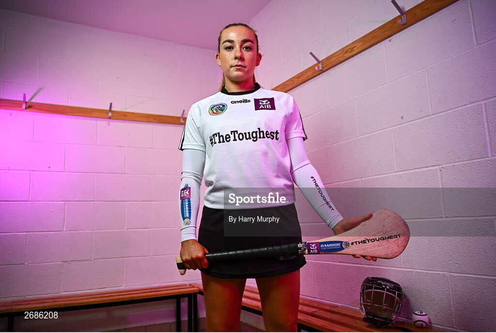 28 November 2023; AIB ambassador, camogie star, Ciara Phelan of Dicksboro, Kilkenny, pictured ahead of this weekend’s AIB Camogie All-Ireland Club Championship semi-finals and for the release of the first full episode of ‘Meet #TheToughest’, a new content series from AIB that will showcase some of the final stages of this year’s AIB Camogie All-Ireland Club Championships, through footage captured by cameras worn by players for the first time in Gaelic Games. You can view the first episode of ‘Meet #TheToughest’ here: https://www.youtube.com/watch?v=bz0vKEzaWEE. Photo by Harry Murphy/Sportsfile