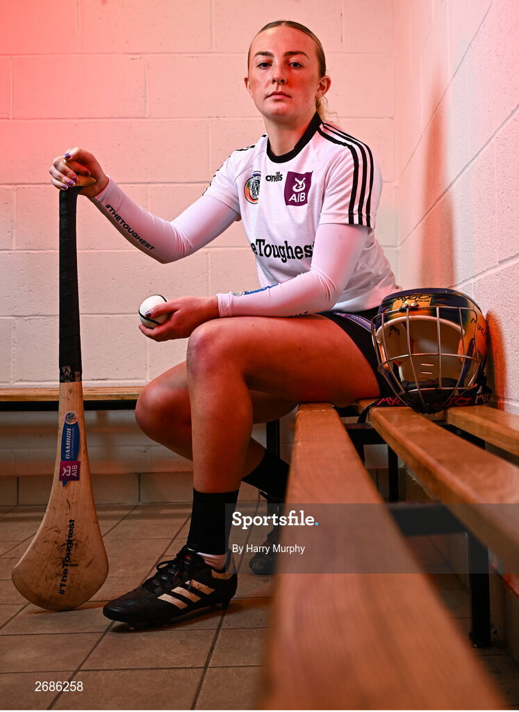28 November 2023; AIB ambassador, camogie star, Roisin McCormick of Loughgiel Shamrocks, Antrim, pictured ahead of this weekend’s AIB Camogie All-Ireland Club Championship semi-finals and for the release of the first full episode of ‘Meet #TheToughest’, a new content series from AIB that will showcase some of the final stages of this year’s AIB Camogie All-Ireland Club Championships, through footage captured by cameras worn by players for the first time in Gaelic Games. You can view the first episode of ‘Meet #TheToughest’ here: https://www.youtube.com/watch?v=bz0vKEzaWEE. Photo by Harry Murphy/Sportsfile