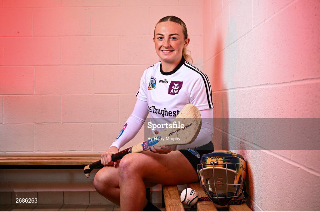 28 November 2023; AIB ambassador, camogie star, Roisin McCormick of Loughgiel Shamrocks, Antrim, pictured ahead of this weekend’s AIB Camogie All-Ireland Club Championship semi-finals and for the release of the first full episode of ‘Meet #TheToughest’, a new content series from AIB that will showcase some of the final stages of this year’s AIB Camogie All-Ireland Club Championships, through footage captured by cameras worn by players for the first time in Gaelic Games. You can view the first episode of ‘Meet #TheToughest’ here: https://www.youtube.com/watch?v=bz0vKEzaWEE. Photo by Harry Murphy/Sportsfile