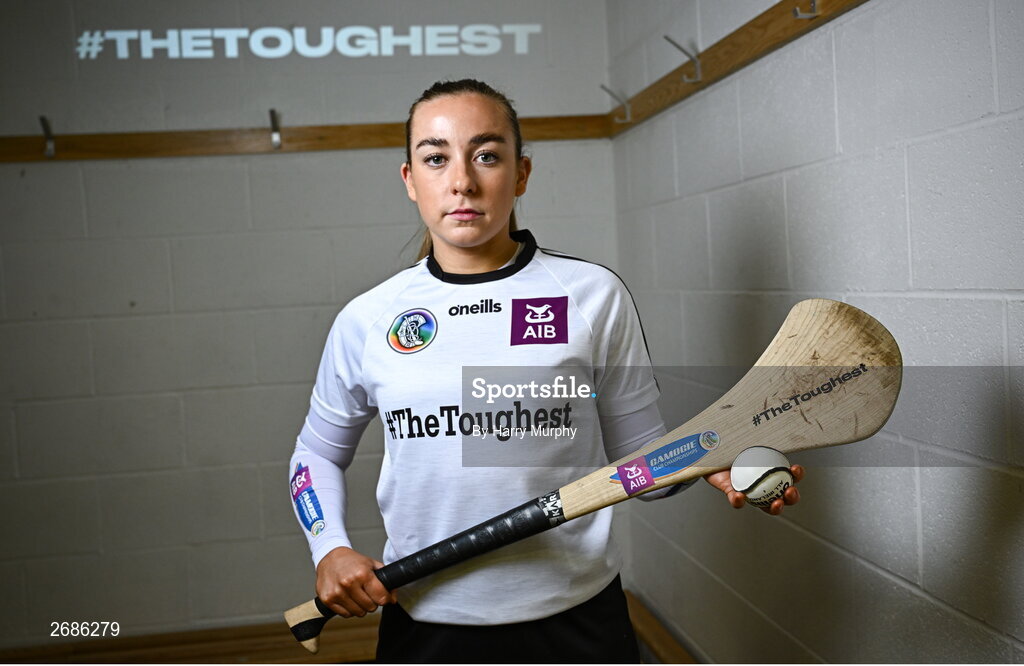28 November 2023; AIB ambassador, camogie star, Ciara Phelan of Dicksboro, Kilkenny, pictured ahead of this weekend’s AIB Camogie All-Ireland Club Championship semi-finals and for the release of the first full episode of ‘Meet #TheToughest’, a new content series from AIB that will showcase some of the final stages of this year’s AIB Camogie All-Ireland Club Championships, through footage captured by cameras worn by players for the first time in Gaelic Games. You can view the first episode of ‘Meet #TheToughest’ here: https://www.youtube.com/watch?v=bz0vKEzaWEE. Photo by Harry Murphy/Sportsfile