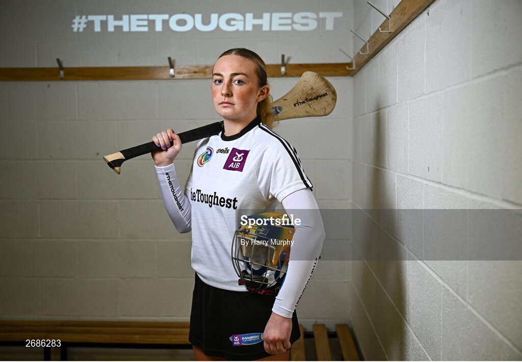 28 November 2023; AIB ambassador, camogie star, Ciara Phelan of Dicksboro, Kilkenny, pictured ahead of this weekend’s AIB Camogie All-Ireland Club Championship semi-finals and for the release of the first full episode of ‘Meet #TheToughest’, a new content series from AIB that will showcase some of the final stages of this year’s AIB Camogie All-Ireland Club Championships, through footage captured by cameras worn by players for the first time in Gaelic Games. You can view the first episode of ‘Meet #TheToughest’ here: https://www.youtube.com/watch?v=bz0vKEzaWEE. Photo by Harry Murphy/Sportsfile
