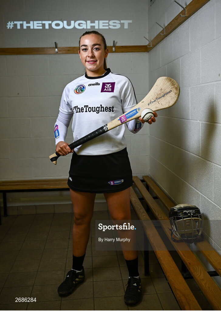 28 November 2023; AIB ambassador, camogie star, Ciara Phelan of Dicksboro, Kilkenny, pictured ahead of this weekend’s AIB Camogie All-Ireland Club Championship semi-finals and for the release of the first full episode of ‘Meet #TheToughest’, a new content series from AIB that will showcase some of the final stages of this year’s AIB Camogie All-Ireland Club Championships, through footage captured by cameras worn by players for the first time in Gaelic Games. You can view the first episode of ‘Meet #TheToughest’ here: https://www.youtube.com/watch?v=bz0vKEzaWEE. Photo by Harry Murphy/Sportsfile