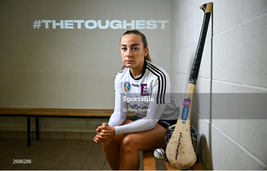 28 November 2023; AIB ambassador, camogie star, Ciara Phelan of Dicksboro, Kilkenny, pictured ahead of this weekend’s AIB Camogie All-Ireland Club Championship semi-finals and for the release of the first full episode of ‘Meet #TheToughest’, a new content series from AIB that will showcase some of the final stages of this year’s AIB Camogie All-Ireland Club Championships, through footage captured by cameras worn by players for the first time in Gaelic Games. You can view the first episode of ‘Meet #TheToughest’ here: https://www.youtube.com/watch?v=bz0vKEzaWEE. Photo by Harry Murphy/Sportsfile