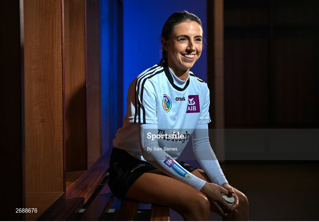 28 November 2023; AIB ambassador, camogie star, Niamh O'Callaghan of Sarsfields, Cork, pictured ahead of this weekend’s AIB Camogie All-Ireland Club Championship semi-finals and for the release of the first full episode of ‘Meet #TheToughest’, a new content series from AIB that will showcase some of the final stages of this year’s AIB Camogie All-Ireland Club Championships, through footage captured by cameras worn by players for the first time in Gaelic Games. You can view the first episode of ‘Meet #TheToughest’ here: https://www.youtube.com/watch?v=bz0vKEzaWEE. Photo by Sam Barnes/Sportsfile