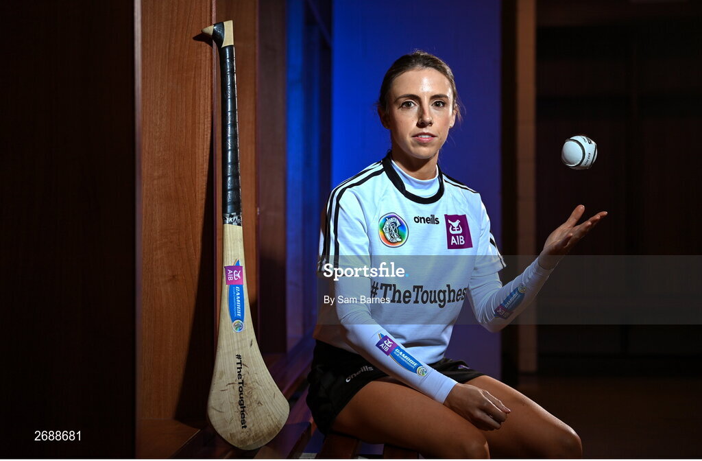 28 November 2023; AIB ambassador, camogie star, Niamh O'Callaghan of Sarsfields, Cork, pictured ahead of this weekend’s AIB Camogie All-Ireland Club Championship semi-finals and for the release of the first full episode of ‘Meet #TheToughest’, a new content series from AIB that will showcase some of the final stages of this year’s AIB Camogie All-Ireland Club Championships, through footage captured by cameras worn by players for the first time in Gaelic Games. You can view the first episode of ‘Meet #TheToughest’ here: https://www.youtube.com/watch?v=bz0vKEzaWEE. Photo by Sam Barnes/Sportsfile