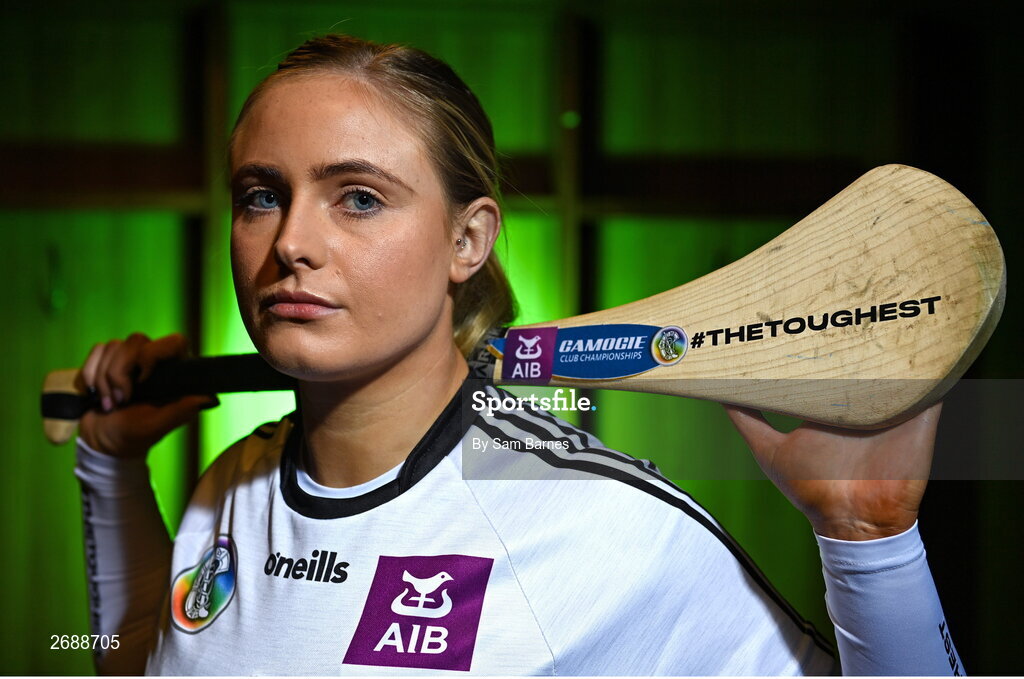 28 November 2023; AIB ambassador, camogie star, Maria Cooney of Sarsfields, Galway, pictured ahead of this weekend’s AIB Camogie All-Ireland Club Championship semi-finals and for the release of the first full episode of ‘Meet #TheToughest’, a new content series from AIB that will showcase some of the final stages of this year’s AIB Camogie All-Ireland Club Championships, through footage captured by cameras worn by players for the first time in Gaelic Games. You can view the first episode of ‘Meet #TheToughest’ here: https://www.youtube.com/watch?v=bz0vKEzaWEE. Photo by Sam Barnes/Sportsfile
