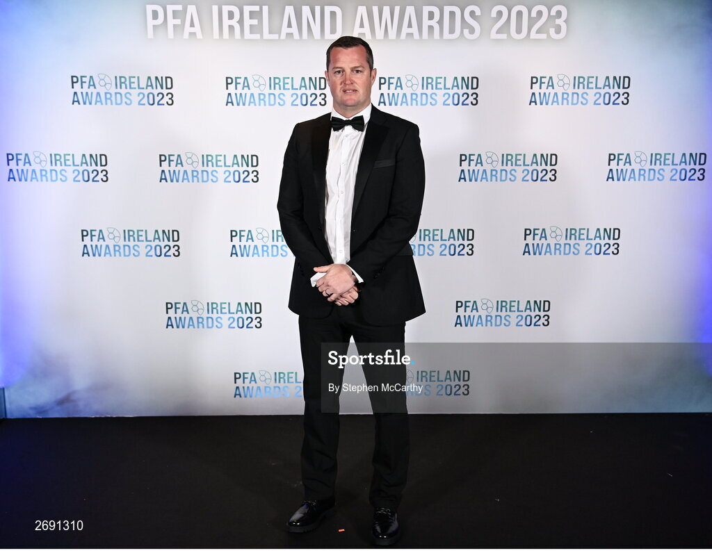 2 December 2023; St Patrick's Athletic manager Jon Daly on arrival at the PFA Ireland Awards 2023 at Anantara The Marker Dublin Hotel in Dublin. Photo by Stephen McCarthy/Sportsfile