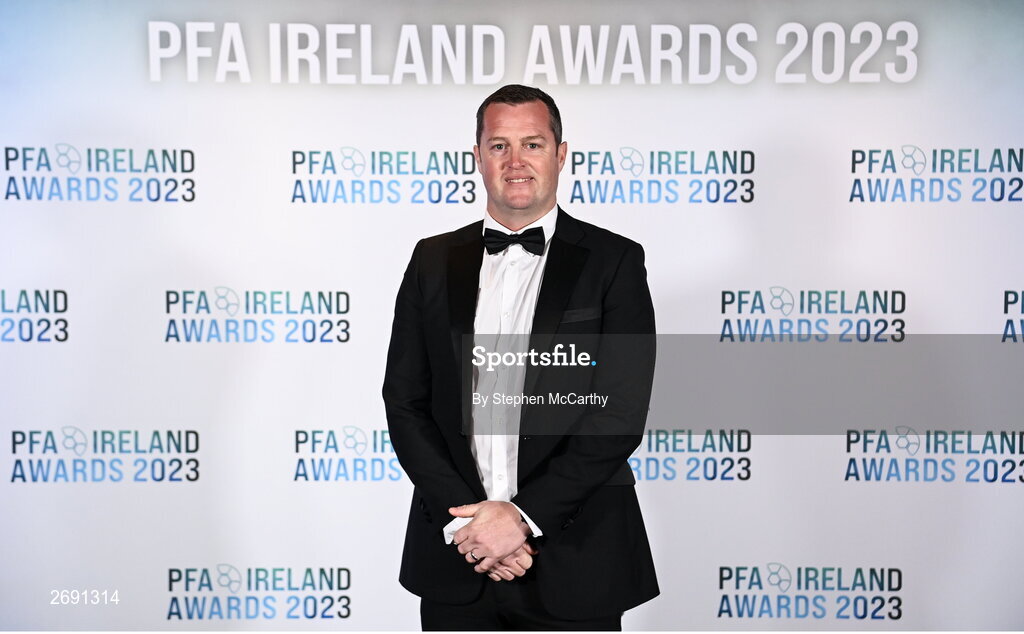 2 December 2023; St Patrick's Athletic manager Jon Daly on arrival at the PFA Ireland Awards 2023 at Anantara The Marker Dublin Hotel in Dublin. Photo by Stephen McCarthy/Sportsfile