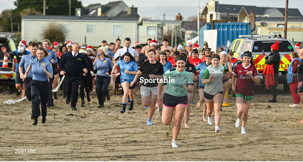 2 December 2023; The Clogherhead Polar Plunge saw participants get “Freezin’ for a Reason” to raise funds for Special Olympics Ireland athletes in an event sponsored by Gala Retail at Clogherhead Beach in Louth.