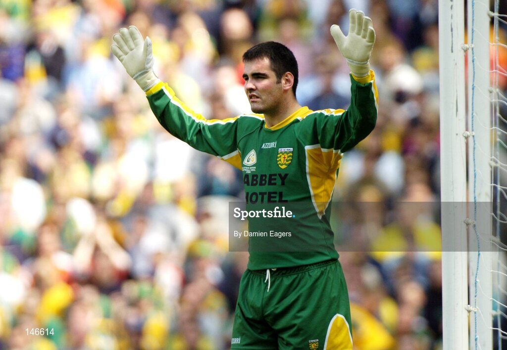 11 July 2004; Paul Durcan, Donegal goalkeeper. Bank of Ireland Ulster Senior Football Championship Final, Armagh v Donegal, Croke Park, Dublin. Picture credit; Damien Eagers / SPORTSFILE