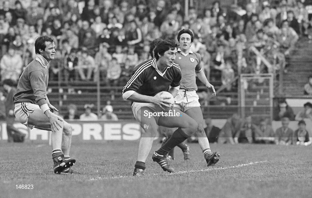 15 May 1983; Christy Flanagan, Westmeath, in action against Eugene Judge, Louth. Leinster Football Championships, Westmeath v Louth, Croke Park, Dublin. Picture credit; Ray McManus / SPORTSFILE