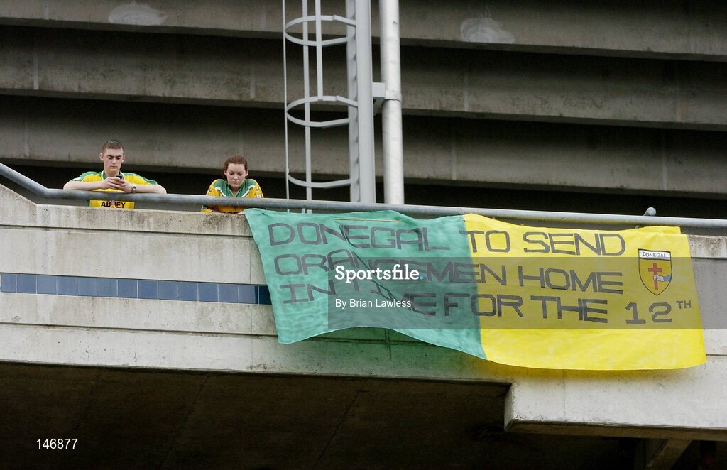 11 July 2004; Donegal fans in Croke Park before the match. Bank of Ireland Ulster Senior Football Championship Final, Armagh v Donegal, Croke Park, Dublin. Picture credit; Brian Lawless / SPORTSFILE