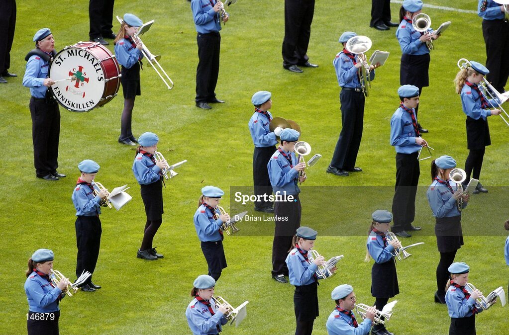 11 July 2004; The St. Michael's C.B.S. band, Enniskillen, play before the match. Bank of Ireland Ulster Senior Football Championship Final, Armagh v Donegal, Croke Park, Dublin. Picture credit; Brian Lawless / SPORTSFILE