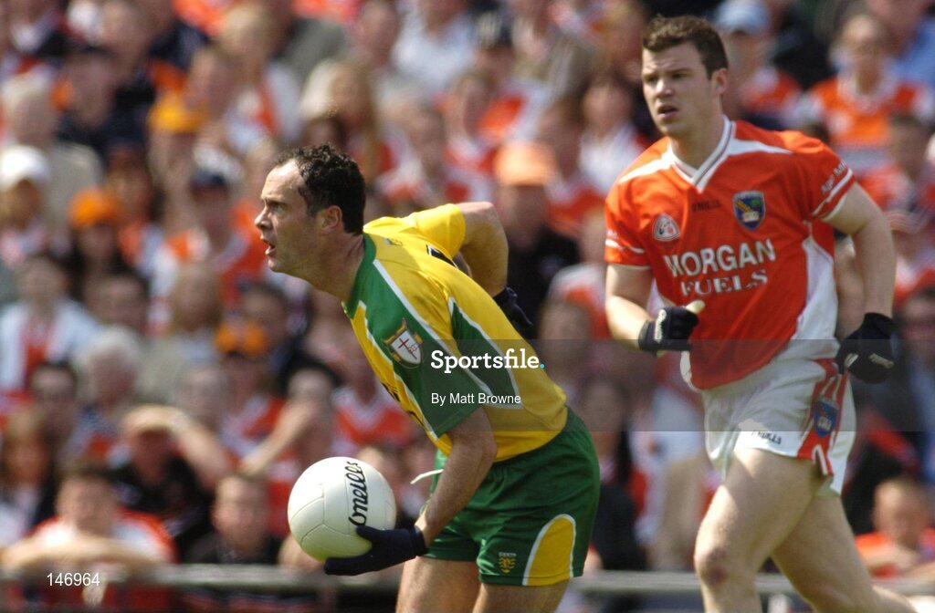 11 July 2004; Damien Diver, Donegal, in action against Ronan Clarke, Armagh. Bank of Ireland Ulster Senior Football Championship Final, Armagh v Donegal, Croke Park, Dublin. Picture credit; Matt Browne / SPORTSFILE