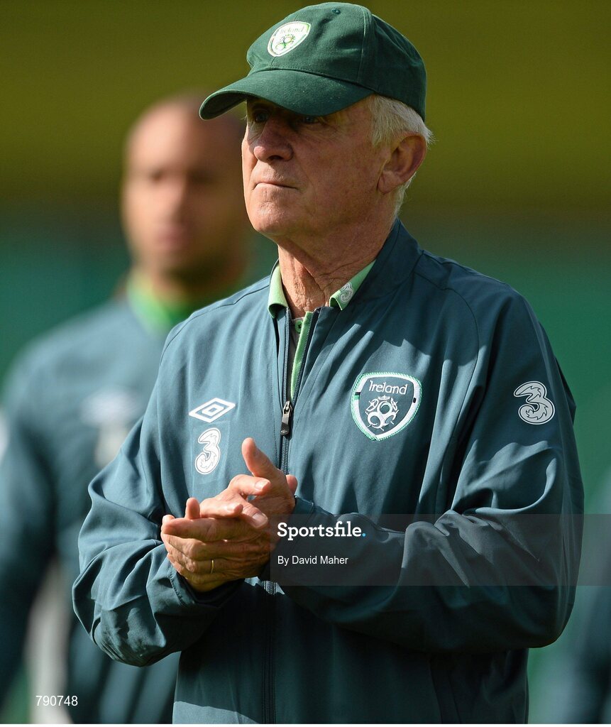 8 September 2013; Republic of Ireland manager Giovanni Trapattoni during squad training ahead of their 2014 FIFA World Cup Qualifier Group C game against Austria on Tuesday. Republic of Ireland Squad Training, Gannon Park, Malahide, Co. Dublin. Picture credit: David Maher / SPORTSFILE