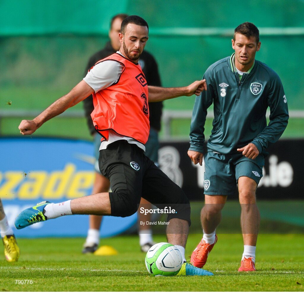 8 September 2013; Republic of Ireland's Marc Wilson during squad training ahead of their 2014 FIFA World Cup Qualifier Group C game against Austria on Tuesday. Republic of Ireland Squad Training, Gannon Park, Malahide, Co. Dublin. Picture credit: David Maher / SPORTSFILE