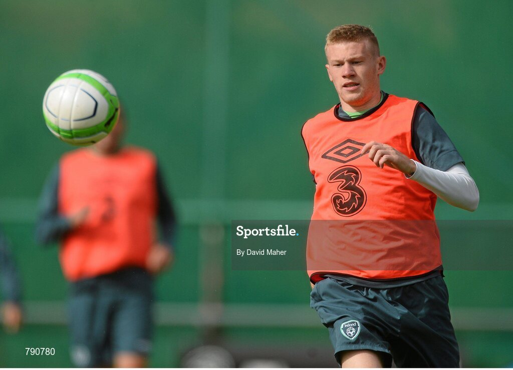 8 September 2013; Republic of Ireland's James McClean during squad training ahead of their 2014 FIFA World Cup Qualifier Group C game against Austria on Tuesday. Republic of Ireland Squad Training, Gannon Park, Malahide, Co. Dublin. Picture credit: David Maher / SPORTSFILE