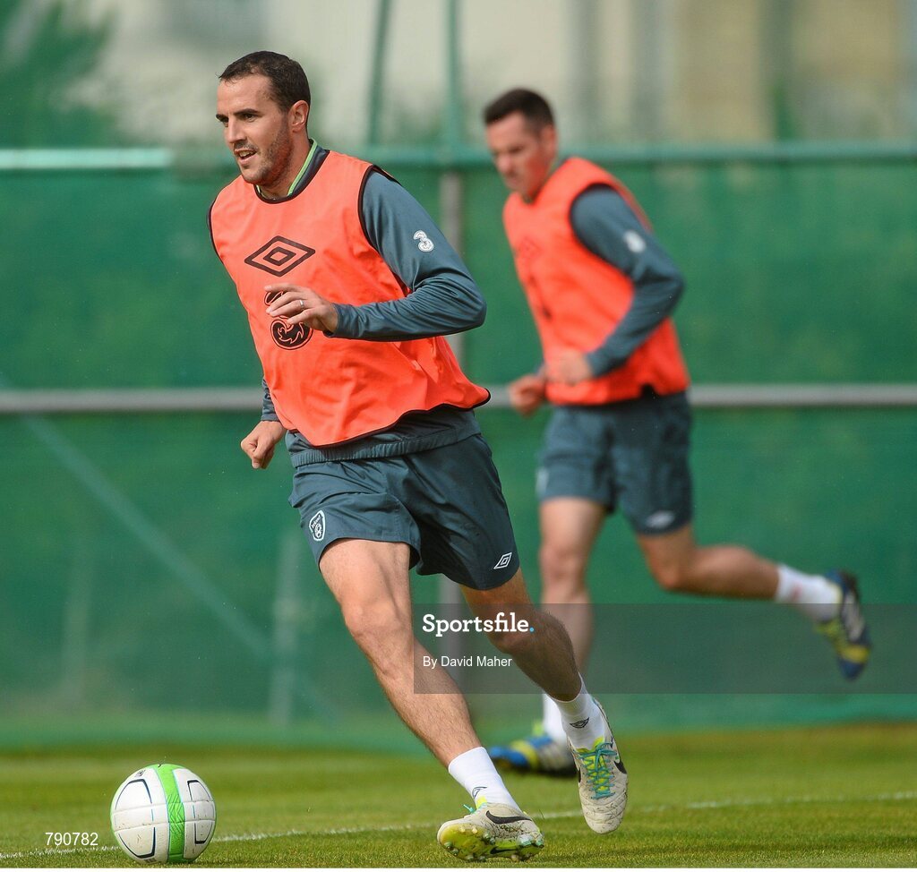 8 September 2013; Republic of Ireland's John O'Shea during squad training ahead of their 2014 FIFA World Cup Qualifier Group C game against Austria on Tuesday. Republic of Ireland Squad Training, Gannon Park, Malahide, Co. Dublin. Picture credit: David Maher / SPORTSFILE
