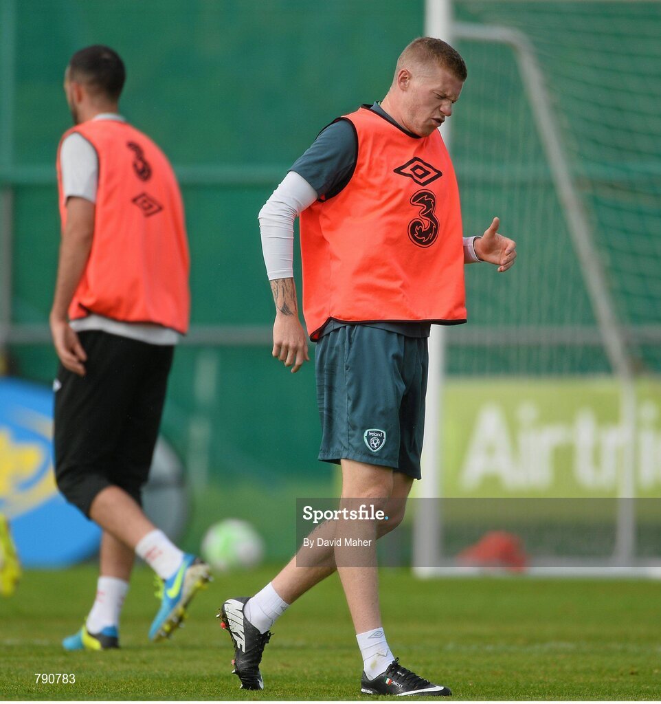 8 September 2013; Republic of Ireland's James McClean during squad training ahead of their 2014 FIFA World Cup Qualifier Group C game against Austria on Tuesday. Republic of Ireland Squad Training, Gannon Park, Malahide, Co. Dublin. Picture credit: David Maher / SPORTSFILE