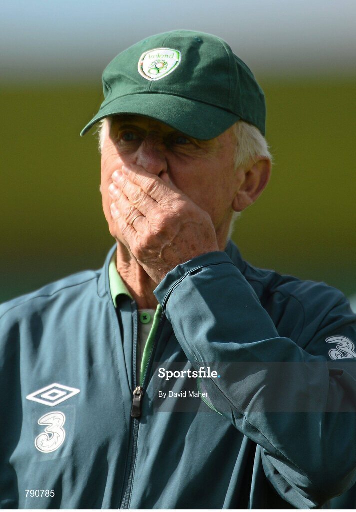 8 September 2013; Republic of Ireland manager Giovanni Trapattoni during squad training ahead of their 2014 FIFA World Cup Qualifier Group C game against Austria on Tuesday. Republic of Ireland Squad Training, Gannon Park, Malahide, Co. Dublin. Picture credit: David Maher / SPORTSFILE